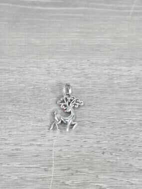 Brighton Christmas Rudolph Red Nose Reindeer Holiday Silver Charm Pendant